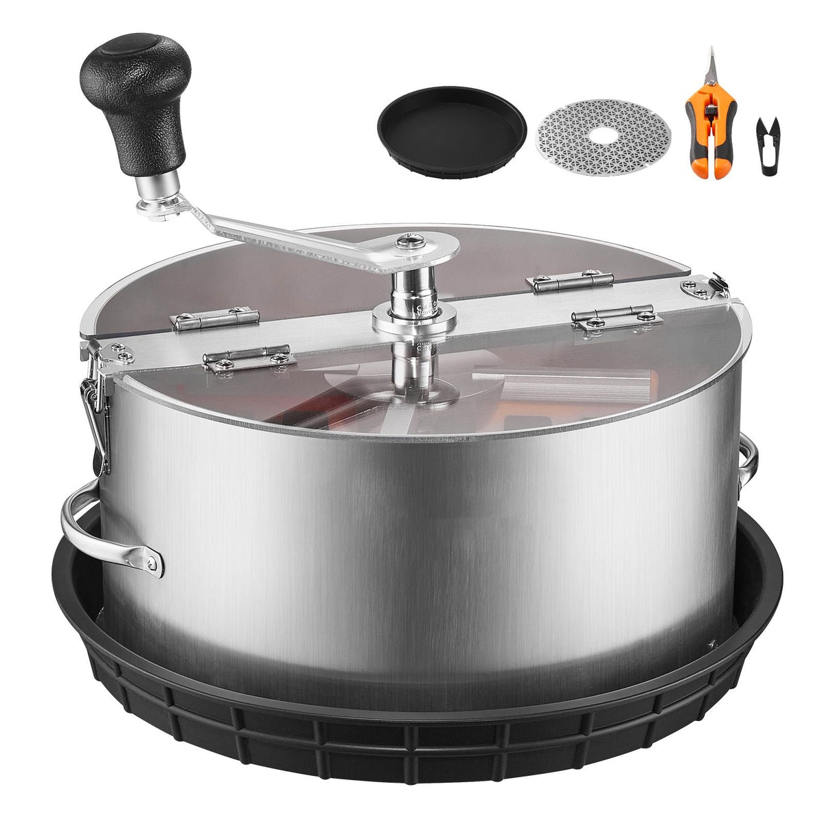 Manual Bud Leaf Trimmer, 12 in Reaper Bowl Bud Trimmer with Stainless Steel Blades, Visual Cutting , Wet & Dry Hydroponic Cutting Machine with Tray, Twisted Spin Cut for Plant Buds Flowers