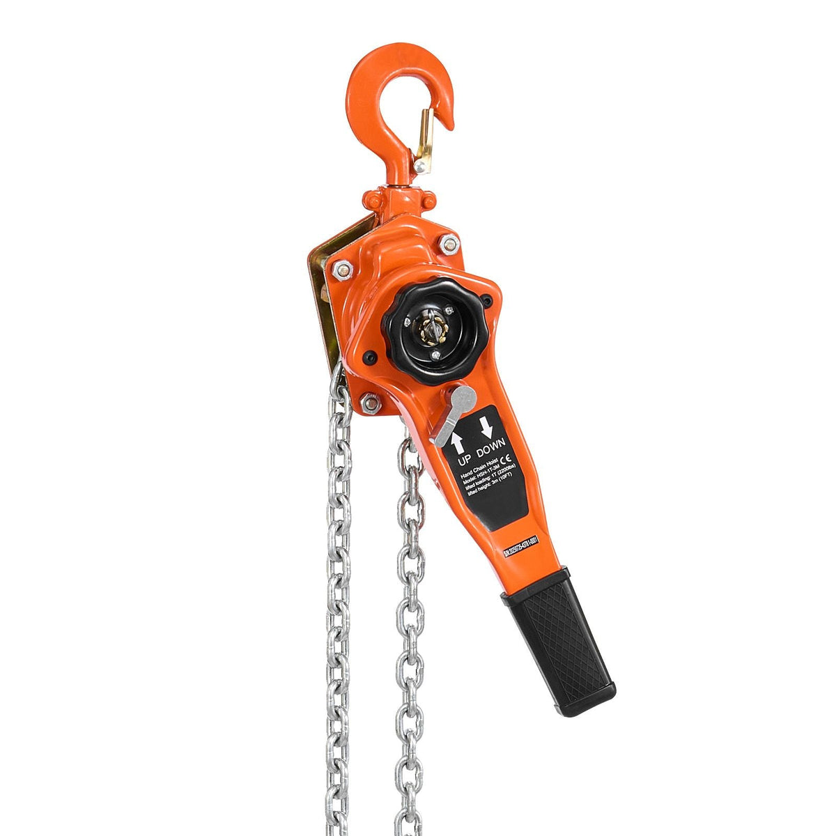 Manual Lever Chain Hoist, 1T 2200LBS Capacity Heavy Duty Come Along, 10FT Lift G80 Alloy Steel Chain With Dual Pawl Mechanical Brake,360°Rotating Hooks, for Warehouse Construction Garage