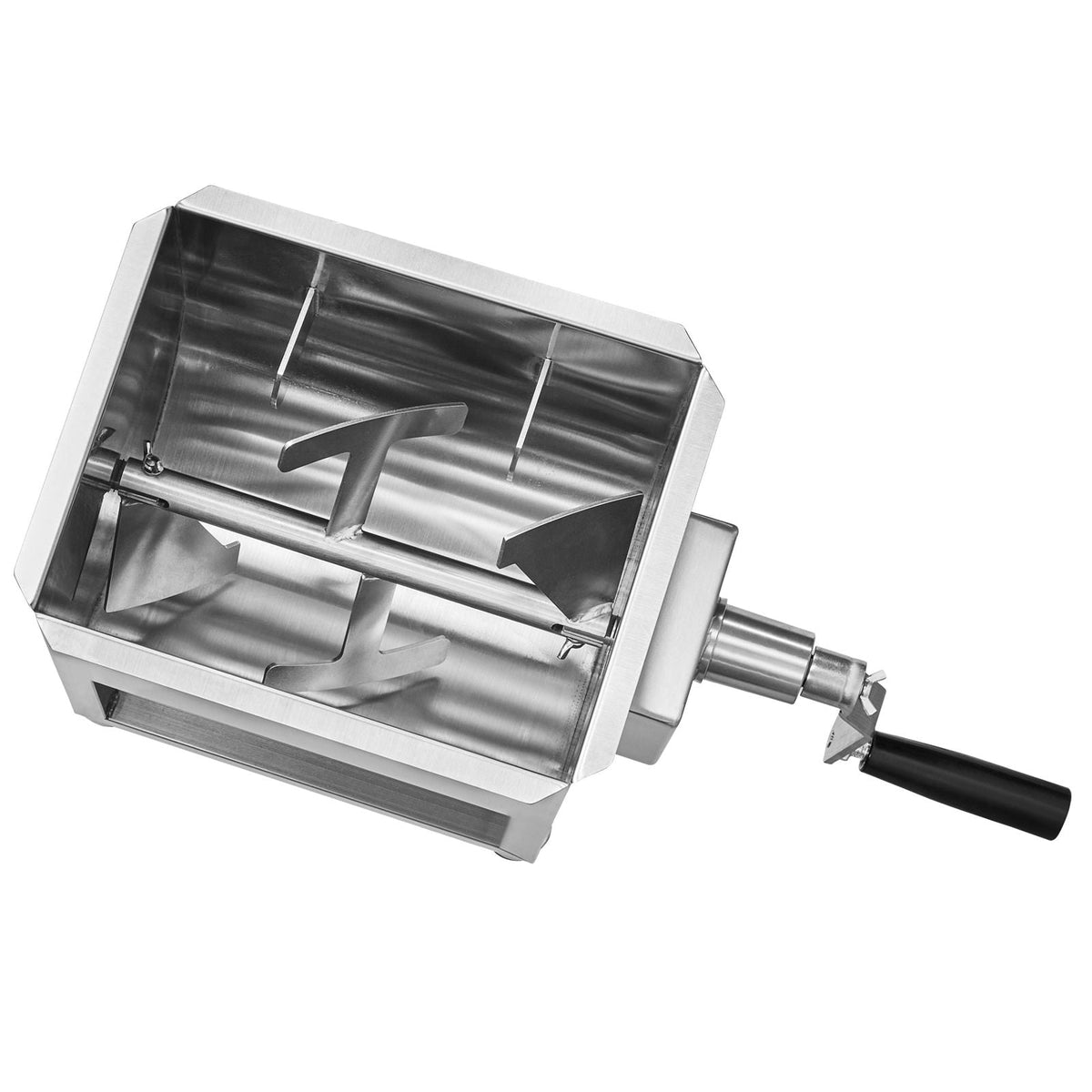 Manual Meat Mixer, 10L Fixed Tank Meat Processing Equipment(Mixing Max 15LBS for Meat), Stainless Steel Meat Mixer, Sausage Mixer Machine with Lid Handle Gear Reducer, Ground Beef Hand Mixer