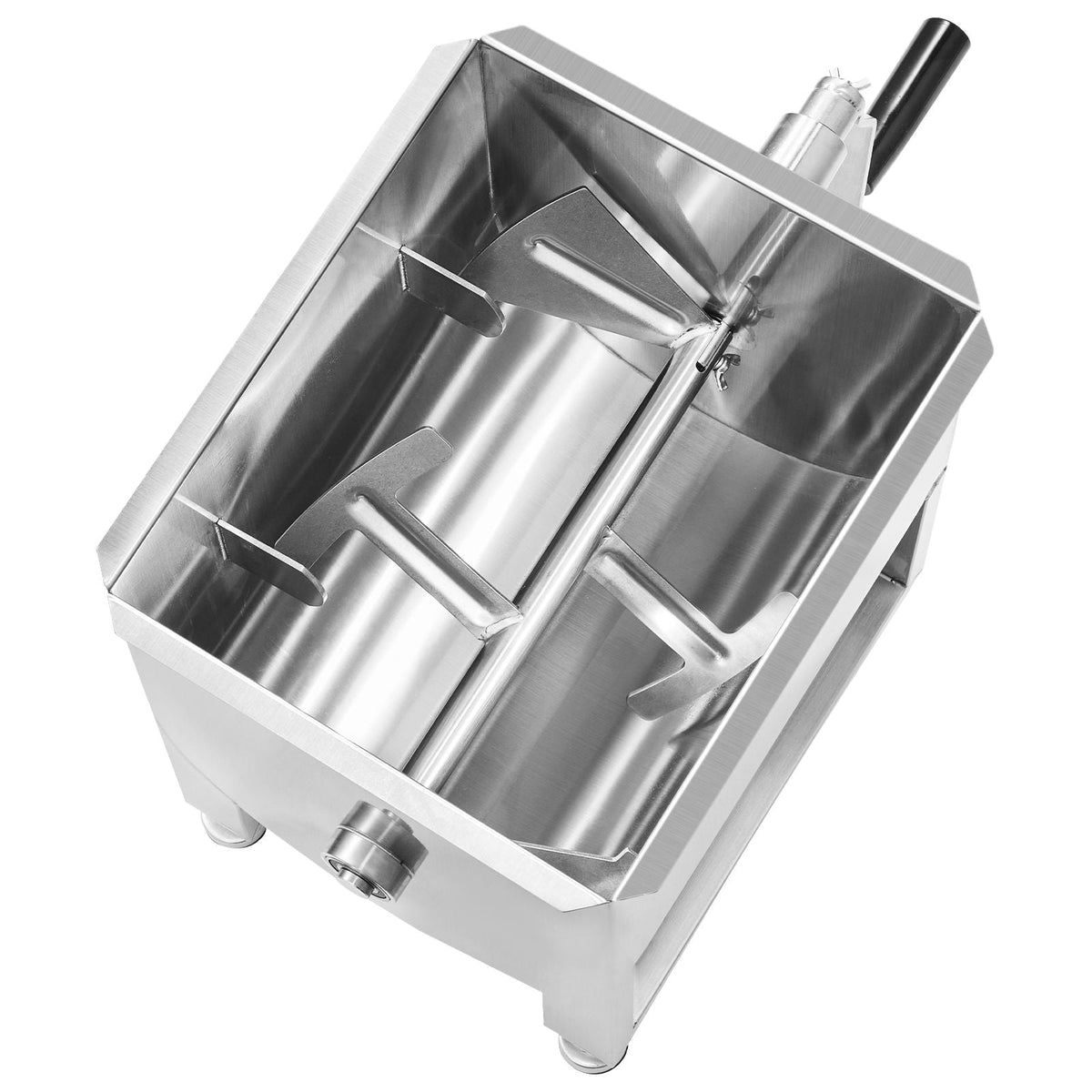 Manual Meat Mixer, 20L Fixed Tank Meat Processing Equipment(Mixing Max 30LBS for Meat), Stainless Steel Meat Mixer, Sausage Mixer Machine with Lid Handle Gear Reducer, Ground Beef Hand Mixer