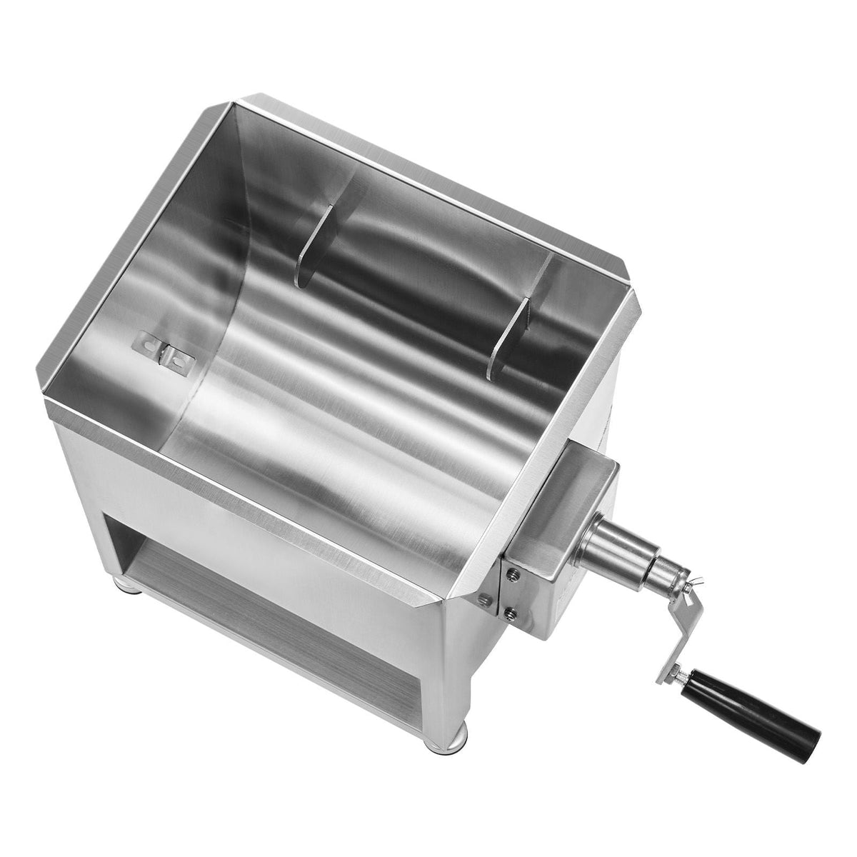 Manual Meat Mixer, 20L Fixed Tank Meat Processing Equipment(Mixing Max 30LBS for Meat), Stainless Steel Meat Mixer, Sausage Mixer Machine with Lid Handle Gear Reducer, Ground Beef Hand Mixer