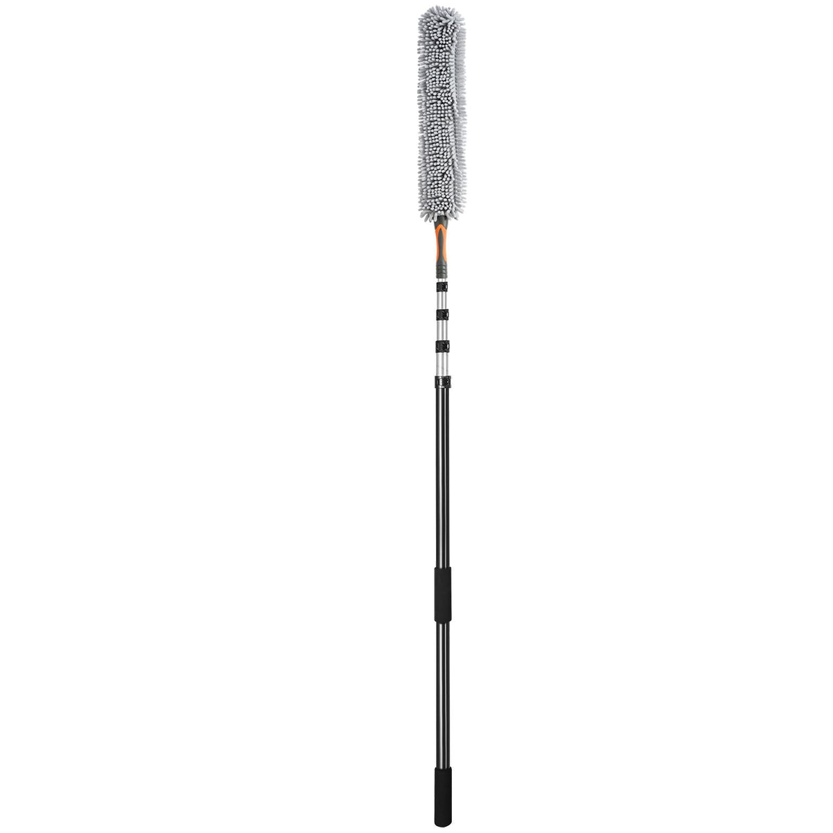 Manual Pole Saw, 4.9-20 ft Extendable Tree Pruner, Sharp Steel Blade for High Branches Trimming, with Lightweight Aluminum Alloy Handle and a Chenille Brush, for Pruning Palms and Shrubs