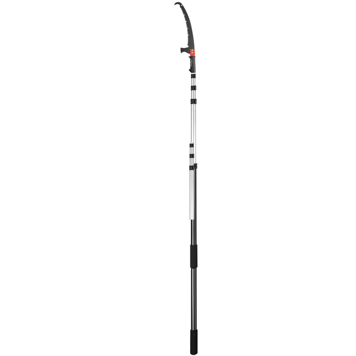 Manual Pole Saw, 4.9-20 ft Extendable Tree Pruner, Sharp Steel Blade for High Branches Trimming, with Lightweight Aluminum Alloy Handle and a Chenille Brush, for Pruning Palms and Shrubs