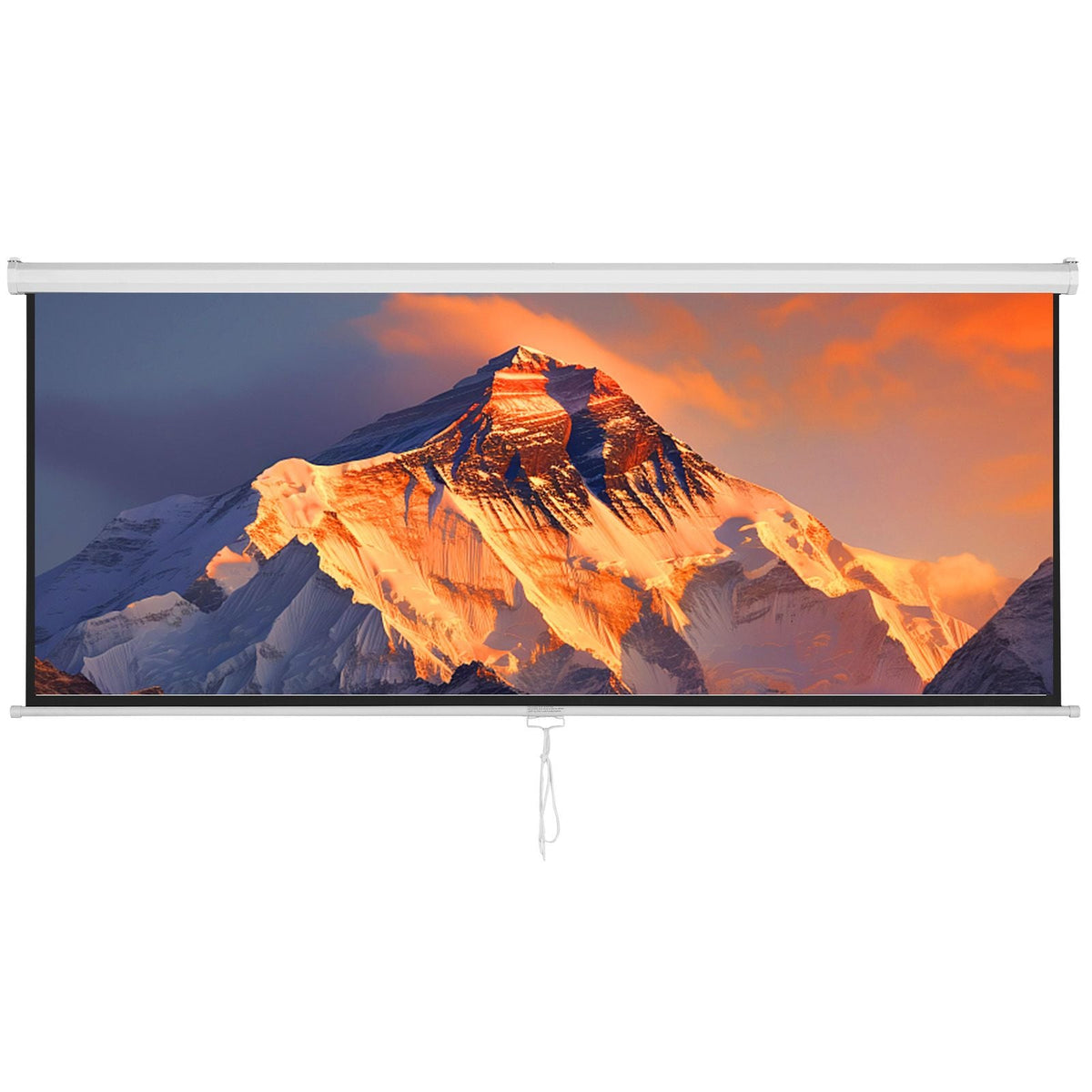 Manual Projector Screen, 100 inch 16:9 4K 1080 HD Retractable Pull Down Projector Screen, Auto-Locking Portable Movie Screen for Family Home Office Theater