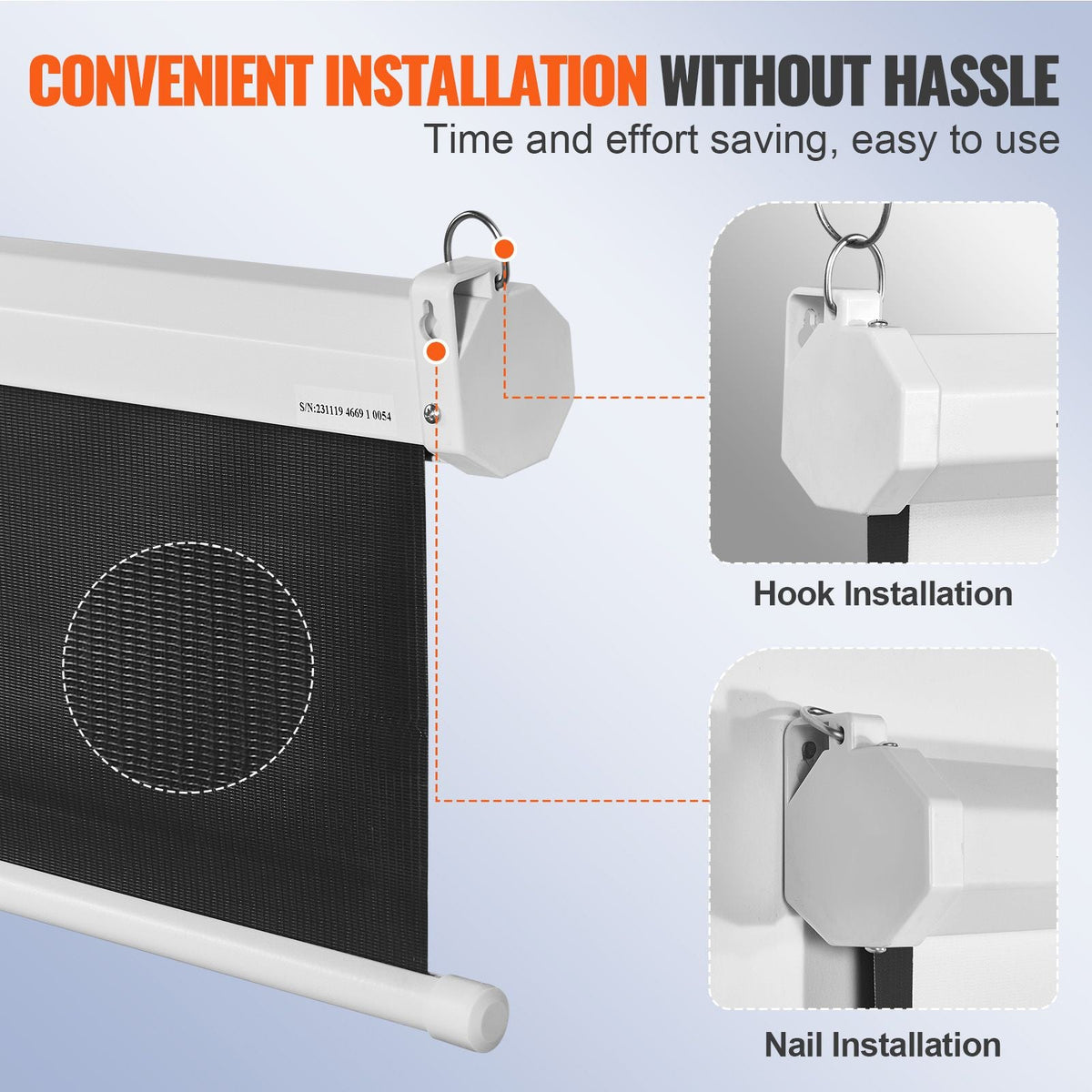 Manual Projector Screen, 100 inch 16:9 4K 1080 HD Retractable Pull Down Projector Screen, Auto-Locking Portable Movie Screen for Family Home Office Theater