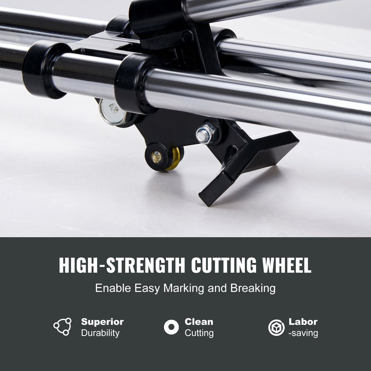 Manual Tile Cutter, 17 inch, Porcelain Ceramic Tile Cutter with Tungsten Carbide Cutting Wheel, Infrared Positioning, Anti-Skid Feet, Double Rails for professional installers or beginners