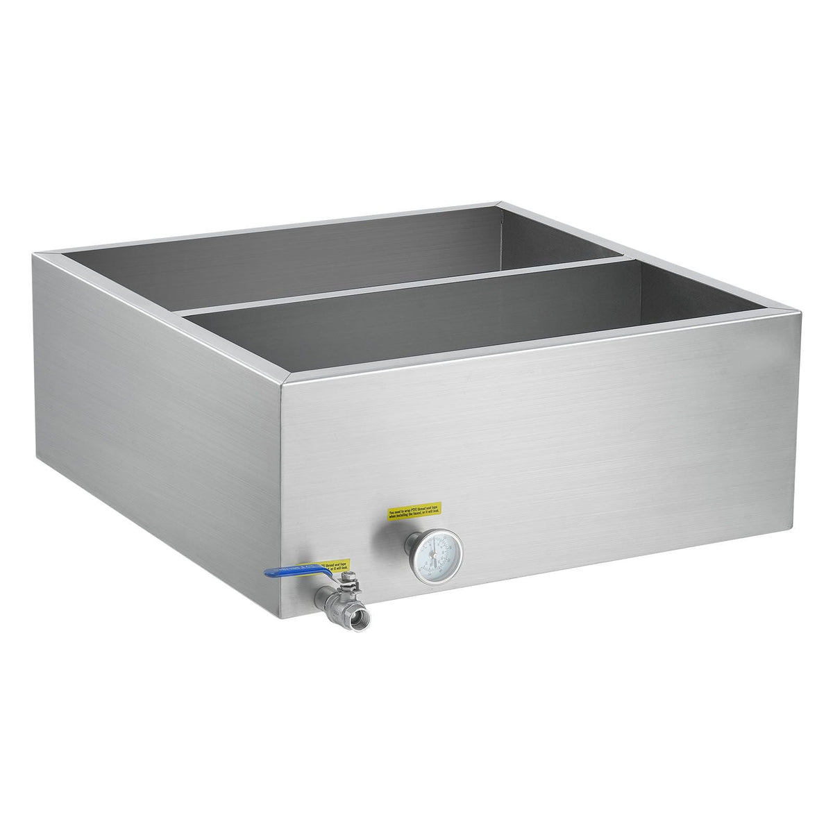 Maple Syrup Evaporator Pan, 23.6 Gallon, 343 Cups of 8.8oz Maple Syrup, Flat Evaporator Pan with Thermometer, 1 Valve and 3 Heating Methods, 304 Stainless Steel Maple Syrup Pan for Home, Outdoor