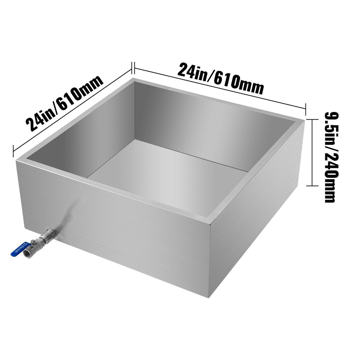 Maple Syrup Evaporator Pan 24x24x9.5 Inch Stainless Steel Maple Syrup Boiling Pan with Valve
