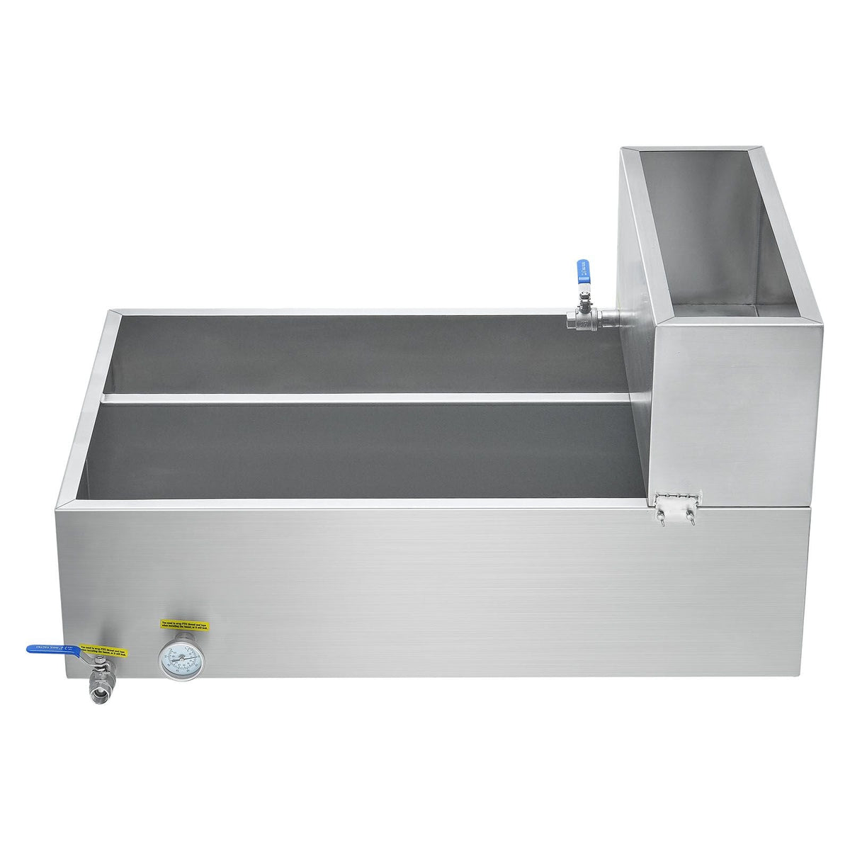 Maple Syrup Evaporator Pan, 35 Gallon, 509 Cups of 8.8oz Maple Syrup, Flat Evaporator Pan with Thermometer, 2 Valves and 3 Heating Methods, 304 Stainless Steel Maple Syrup Pan for Home, Outdoor