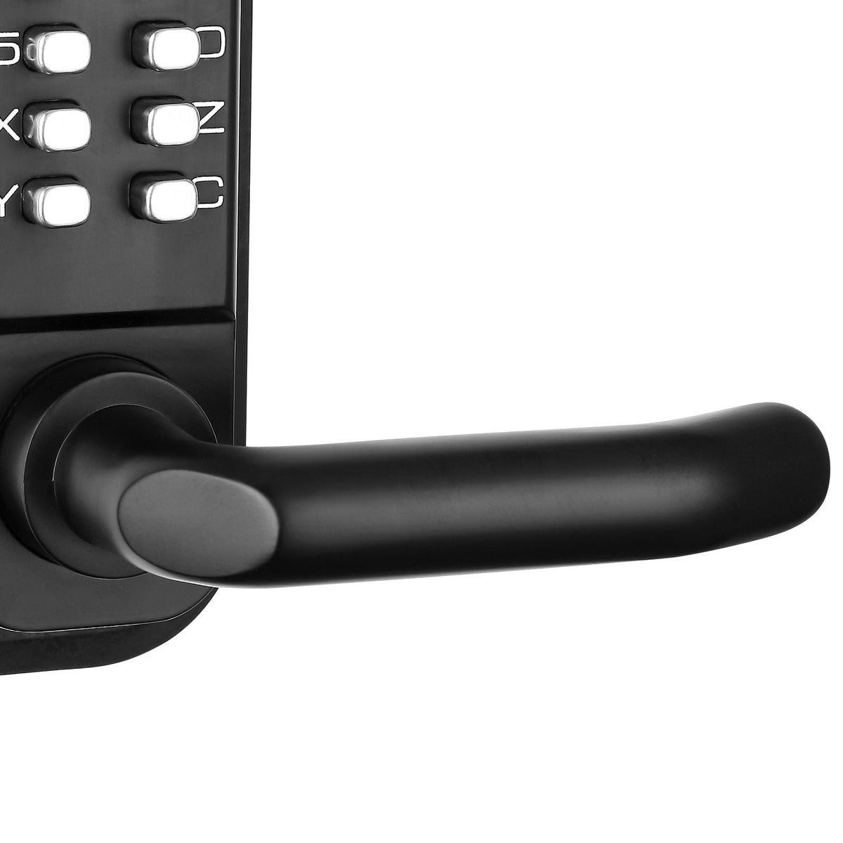 Mechanical Keyless Entry Door Lock, 14 Digit Keypad, Double-sided Embedded Outdoor Gate Door Locks Set with Handle and Keypad, Water-proof Zinc Alloy, Easy to Install, for Yard, Garden, Garage