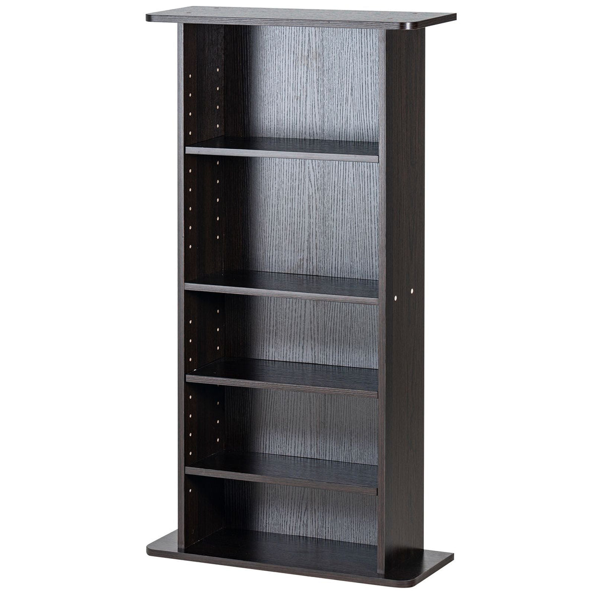 Media Storage Cabinet, 5-layer DVD Shelf Holds up to 240 CDs, Adjustable CD Shelves, Protects & Organizes Music, Movie, Video Games or Memorabilia Collections, Espresso