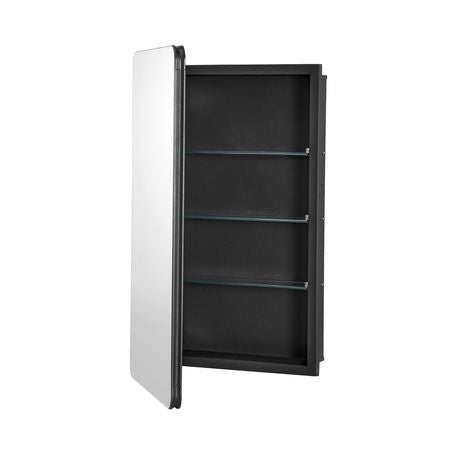 Medicine Cabinet, 16.5 x 27.5 inch, Medicine Cabinet for Bathroom with Mirror, Aluminum Frame Bathroom Wall Cabinet, 3-layer Adjustable Shelves, Recessed & Wall-mounted Installation