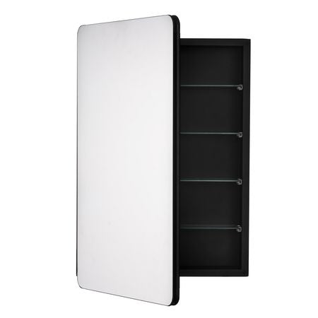 Medicine Cabinet, 20 x 30 inch, Medicine Cabinet for Bathroom with Mirror, Aluminum Frame Bathroom Wall Cabinet, 4-layer Adjustable Shelves, Recessed & Wall-mounted Installation