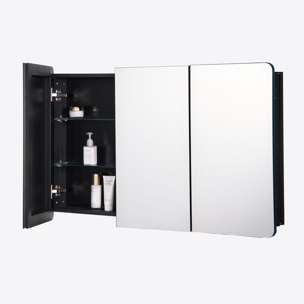 Medicine Cabinet, 25.5 x 40 inch, Medicine Cabinet for Bathroom with Mirror, Aluminum Frame Bathroom Wall Cabinet, 4-layer Adjustable Shelves, Recessed & Wall-mounted Installation