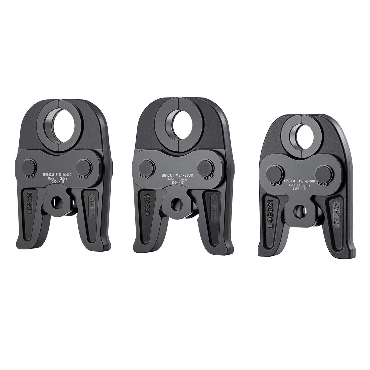 MegaPress Jaws, 3PCS Pressing Jaws 1/2", 3/4" & 1" for MegaPress Carbon Steel Pipes, Compatible with Standard Press Tools, Includes Carrying Case