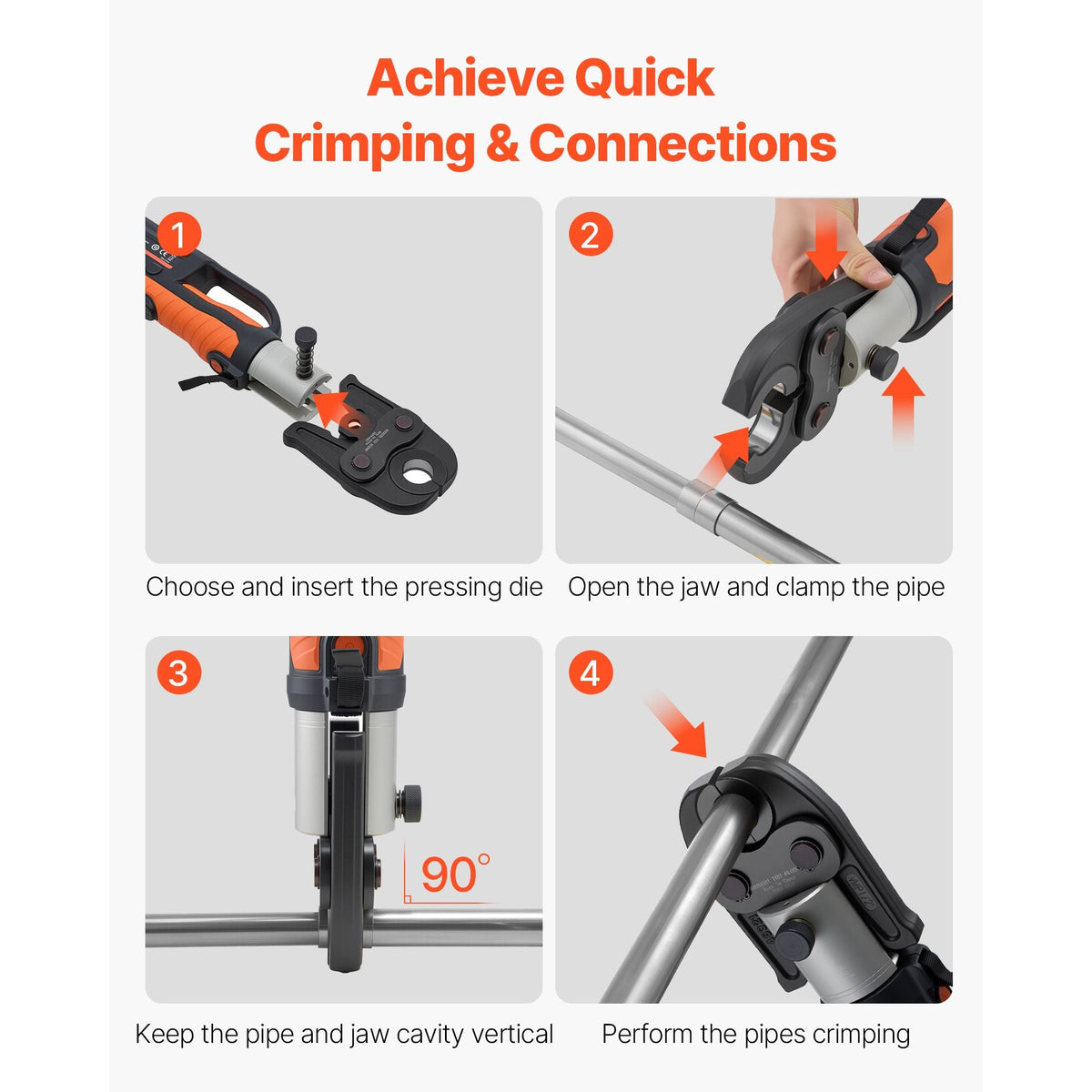 MegaPress Jaws, 3PCS Pressing Jaws 1/2", 3/4" & 1" for MegaPress Carbon Steel Pipes, Compatible with Standard Press Tools, Includes Carrying Case
