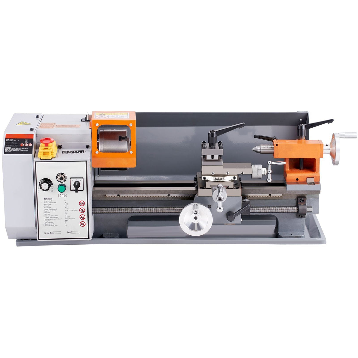 Metal Lathe Machine, 7.87'' x 13.78'', Precision Benchtop Power Metal Lathe,, 50-2500 RPM Continuously Variable Speed, 600W Brush Motor Metal Gears, with Tool Box for Processing Precision Parts