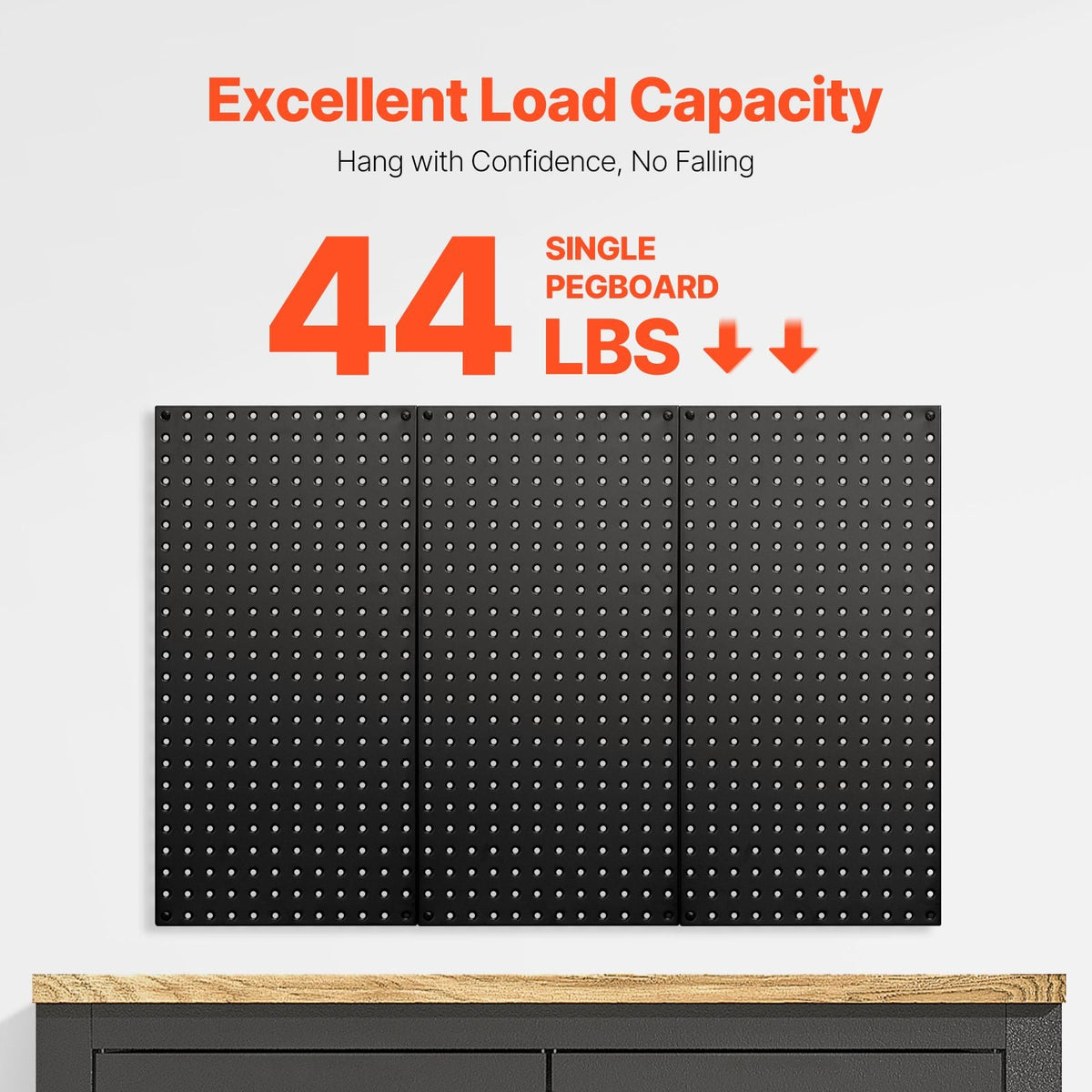 Metal Pegboard Panels, 24" x 12" Pegboard, 3 Panels, Heavy Duty Steel Peg Board Wall Organizer, for Living Room Garage Tool Storage Workbench Office Organization Craft Room Kitchen Home, Black