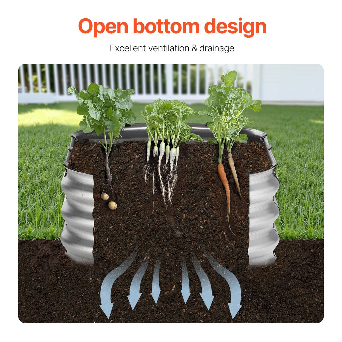 Metal Raised Garden Bed, 4 x 2 x 1 ft Outdoor Galvanized Planter Box, with Open Bottom, Large Oval Planter Raised Bed for Gardening Vegetables, Flowers, Herbs, and Succulent Plants, Silver