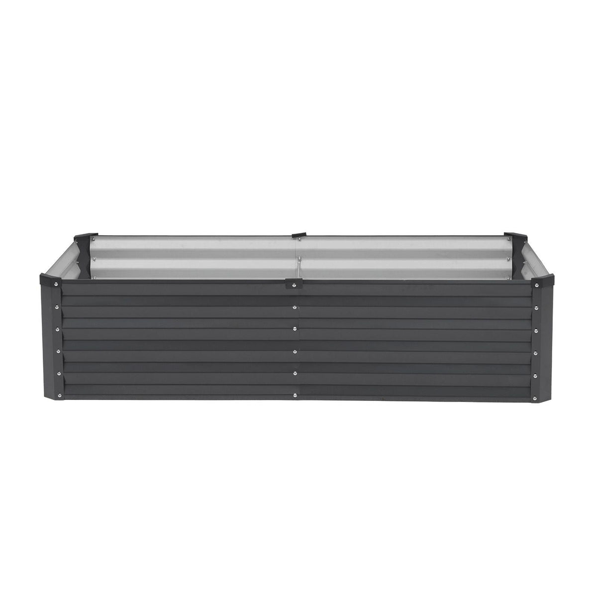 Metal Raised Garden Bed, 6 x 3 x 1.5 ft Outdoor Galvanized Planter Box, with Open Bottom, Large Planter Raised Bed for Gardening Vegetables, Flowers, Herbs, and Succulent Plants, Dark Gray