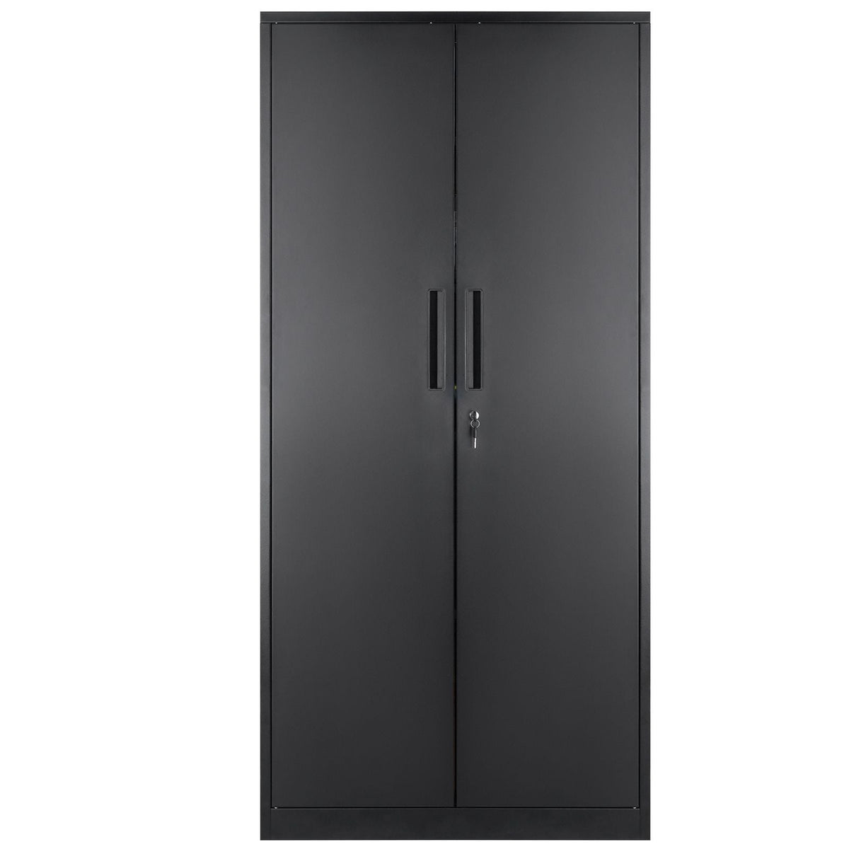Metal Storage Cabinet, Steel Locking Storage Cabinet with 2 Magnetic Doors and 4 Adjustable Shelves, 71'' Metal Cabinet 200 lbs Capacity per Shelf with 3 Keys, for Office, Home, Garage, Black