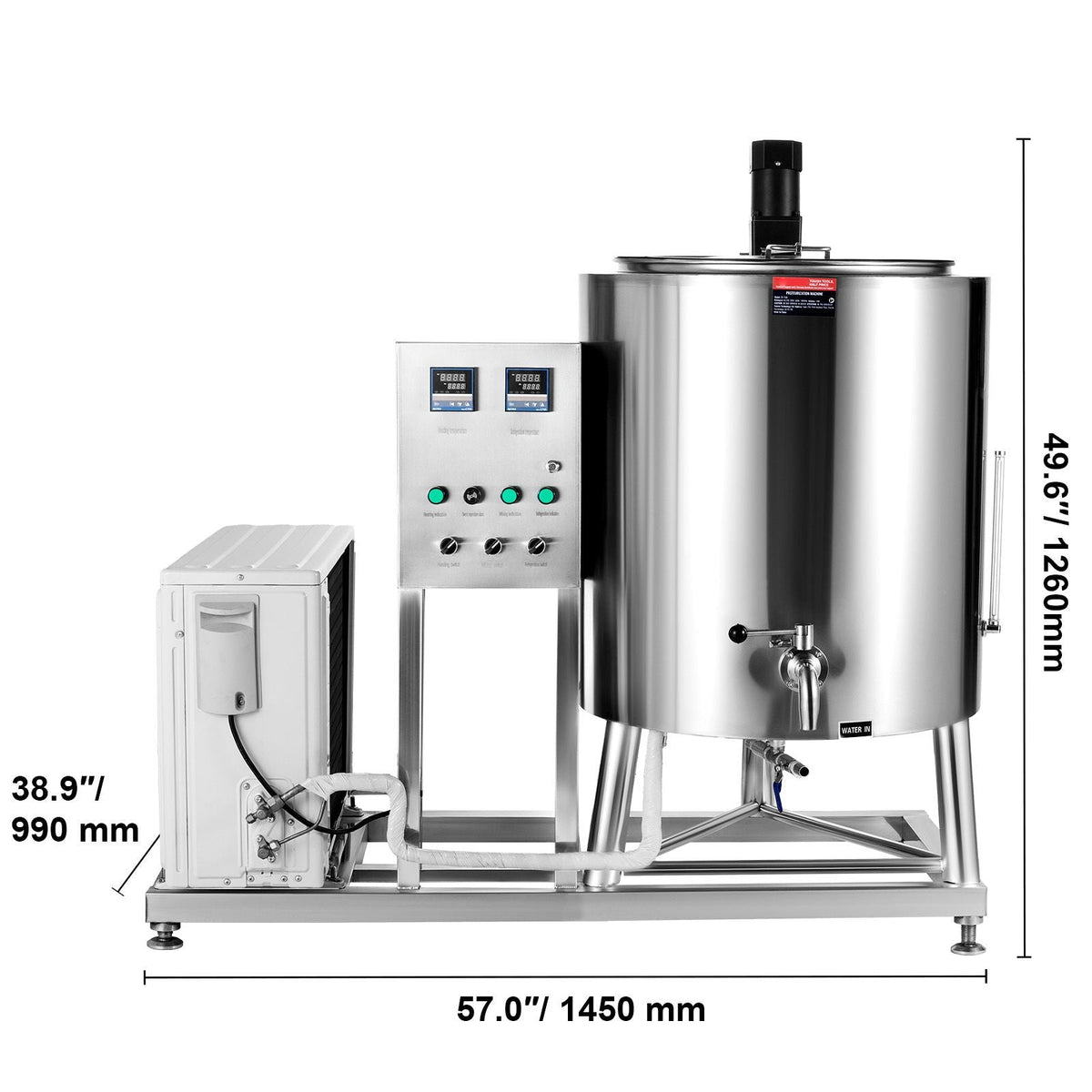 Milk Pasteurizer 150L, Commercial Milk Pasteurization Machine, Food Grade 304 Stainless Steel, Professional Pasteurization with Time and Temperature Control, for Milk Juice Yogurt Sterilization