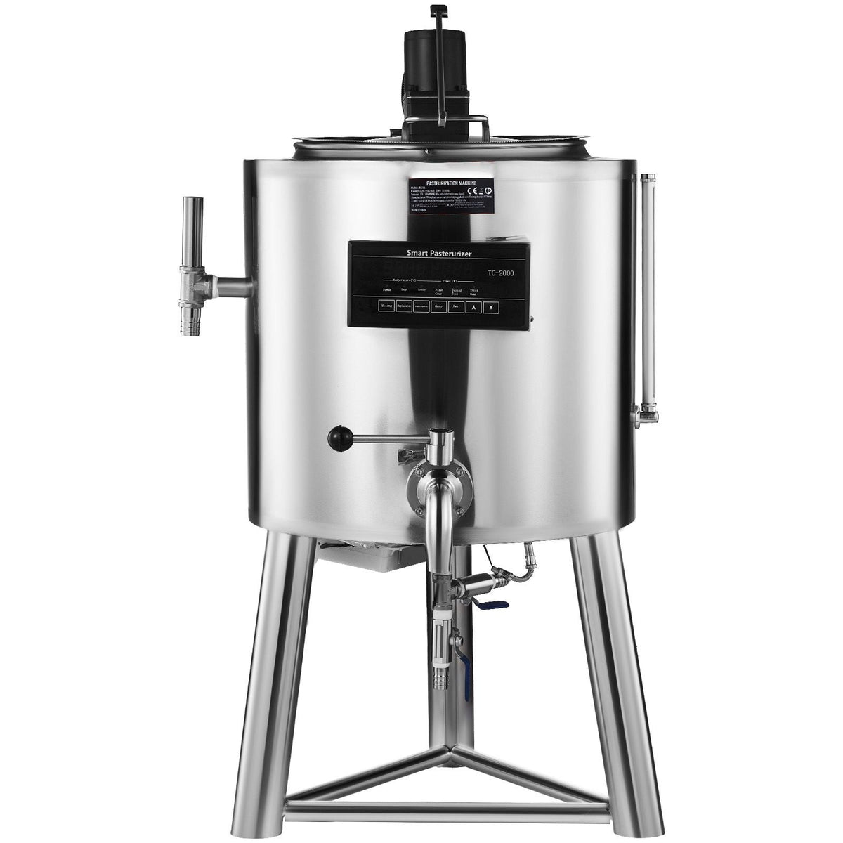 Milk Pasteurizer 30L, Commercial Milk Pasteurization Machine, Food Grade 304 Stainless Steel, Professional Pasteurization with Time and Temperature Control, for Milk Juice Yogurt Sterilization