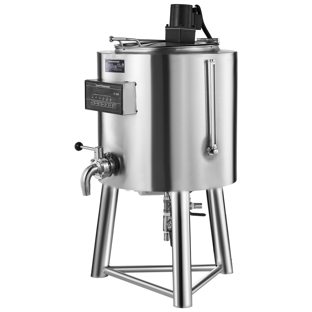Milk Pasteurizer 30L, Commercial Milk Pasteurization Machine, Food Grade 304 Stainless Steel, Professional Pasteurization with Time and Temperature Control, for Milk Juice Yogurt Sterilization