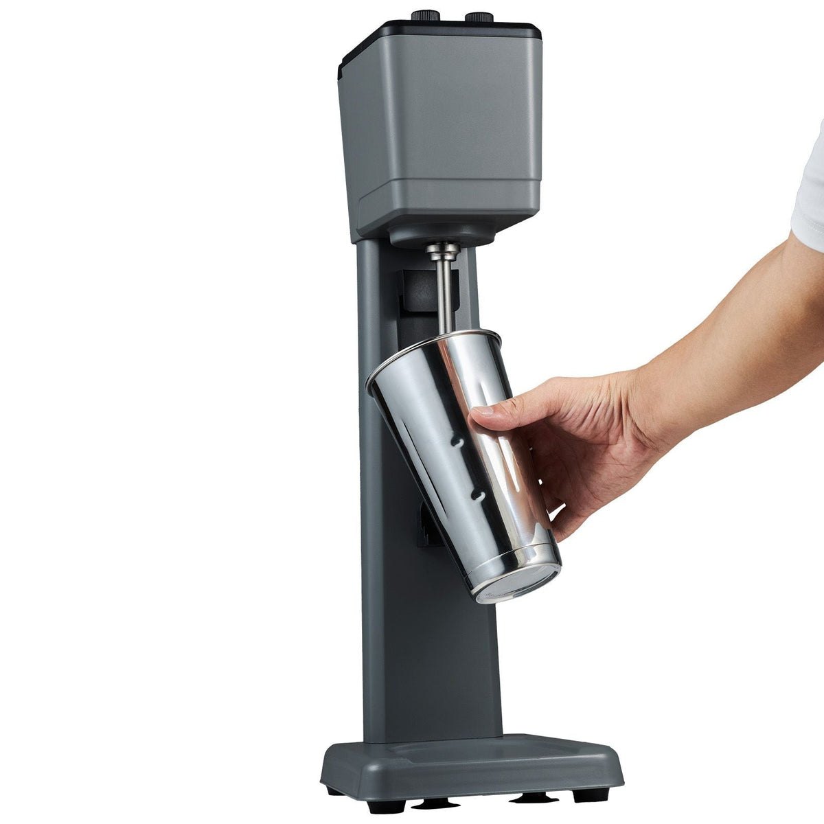 Milkshake Maker Machine, 375W Commercial Milk Shake Maker Mixer, Single Head Drink Mixer Blender Machine, 3-Speed Milkshake Blender with 27.7oz Stainless Steel Cup for Commercial