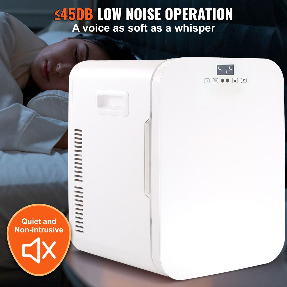 Mini Fridge, 20L Skincare Fridges with Temper Control Touch Screen, Portable Small Beverage Refrigerator for Bedroom Office Car Dorm, AC/DC Cool Warmer for Cosmetic Drink Milk, White