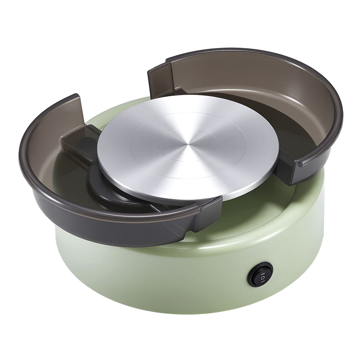 Mini Pottery Wheel, 6 inch Turntable, Forward and Reverse Rotation, Adjustable Speed, Electric Clay Wheel for Kids and Beginners, with Shaping Tools, for Home DIY, Pottery Classes, Green