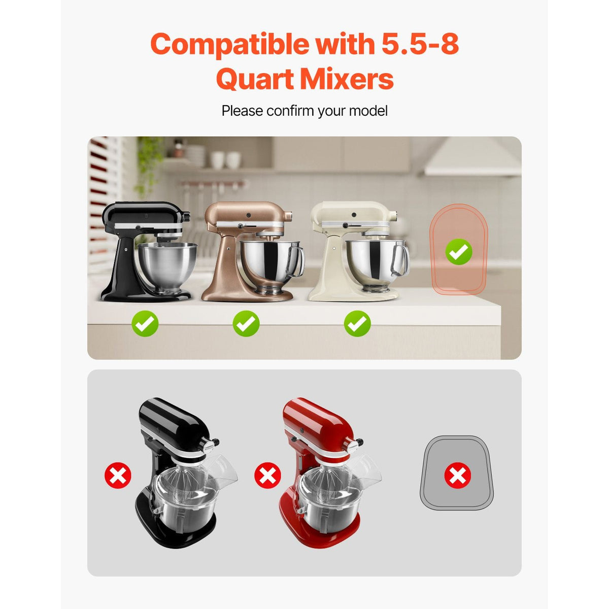 Mixer Slider, Oval 15.7 x 11.1-inch, Appliance Slider Compatible with Tilt Head 5.5-8 Qt Stand Mixer, PTFE Feet, Kitchen Countertop Storage Mover Sliding Tray, Natural Wood