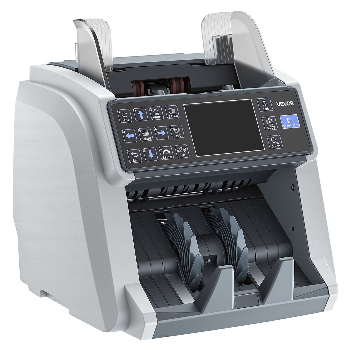 Money Counter Machine, Mixed Denomination Bill Cash Counter with CIS/UV/MG/IR/DD/DBL/HLF/CHN Counterfeit Detection, Multi-Currency Support, Money Counting Machine with External Display