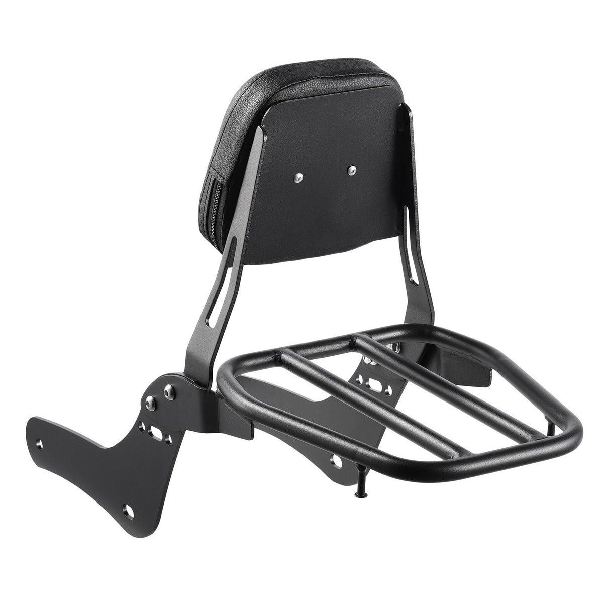 Motorcycle Backrest Sissy Bar with Luggage Rack, Compatible with Honda Rebel CMX 1100 2021-2022, 18-Inch Height, Removable Passenger Backrest, Durable Metal Frame with Leather Pad, Black