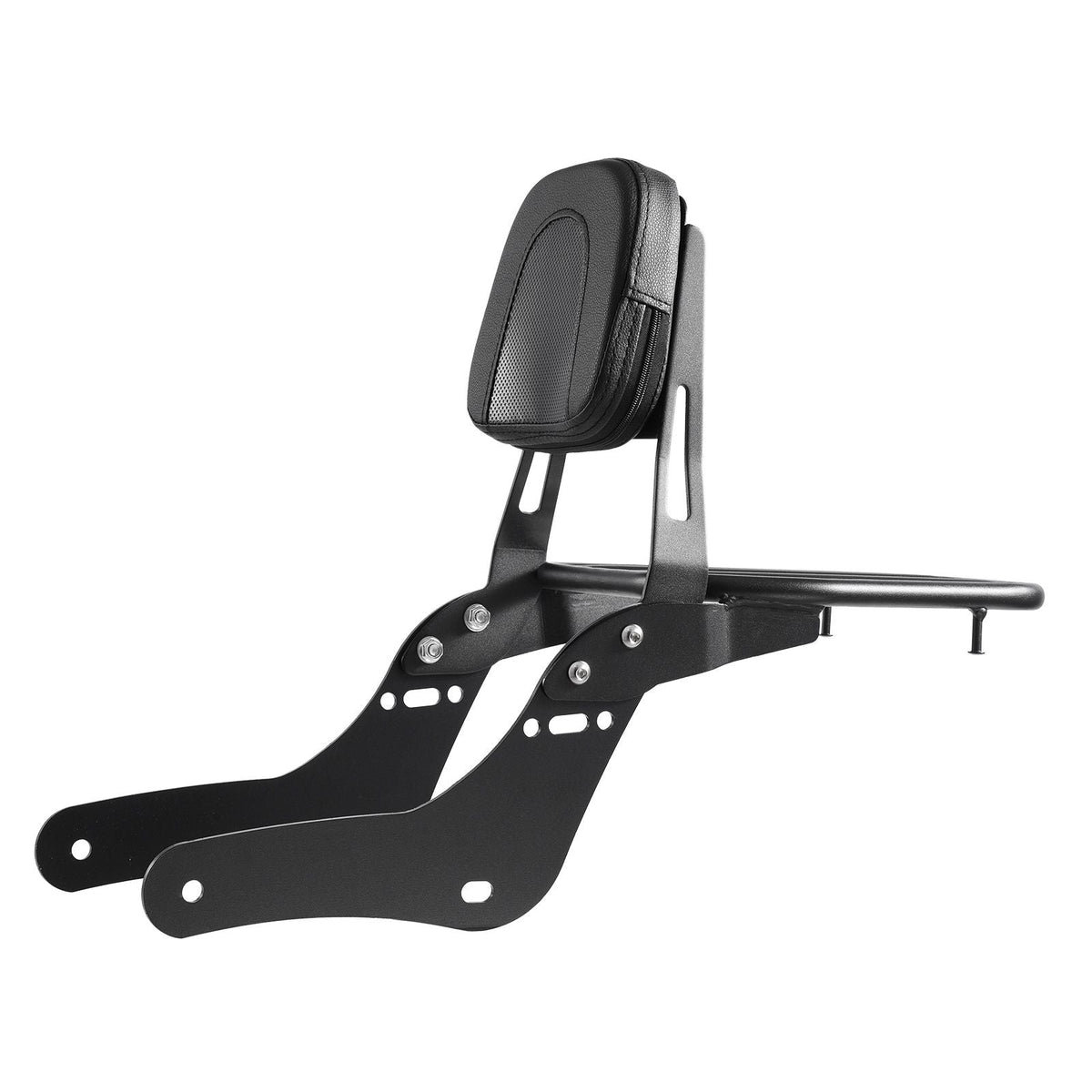 Motorcycle Backrest Sissy Bar with Luggage Rack, Compatible with Honda Rebel CMX 1100 2021-2022, 18-Inch Height, Removable Passenger Backrest, Durable Metal Frame with Leather Pad, Black