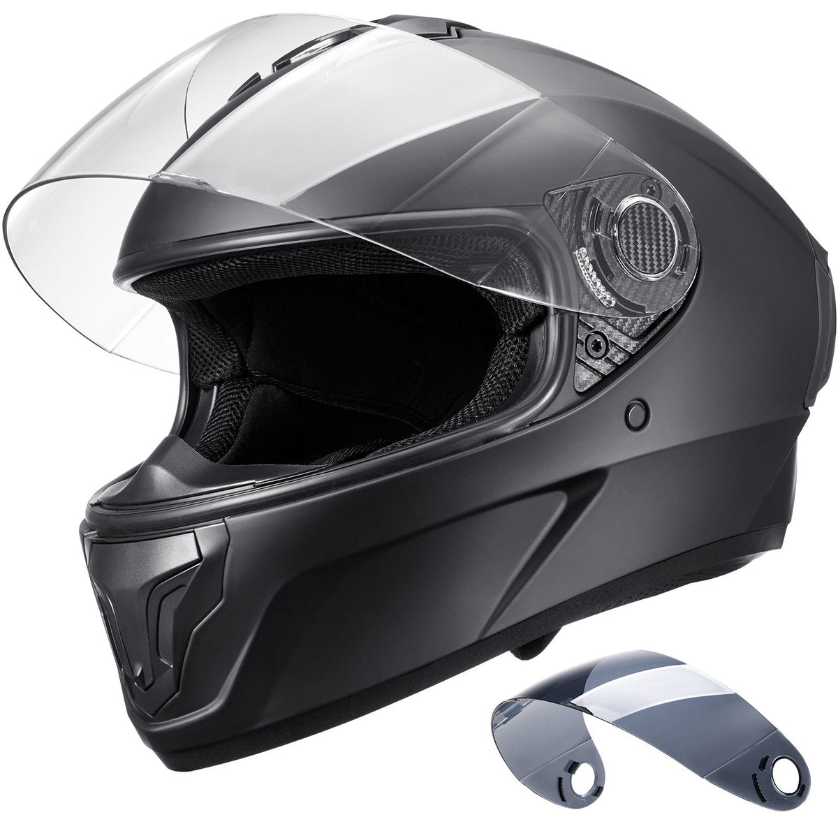 Motorcycle Helmet, Full Face, Smart Street ABS & High Density Helmet with Bluetooth Slot & Interchangeable Lens, DOT Approved Comfortable Motocross Helmet, Fit for Youth & Adults
