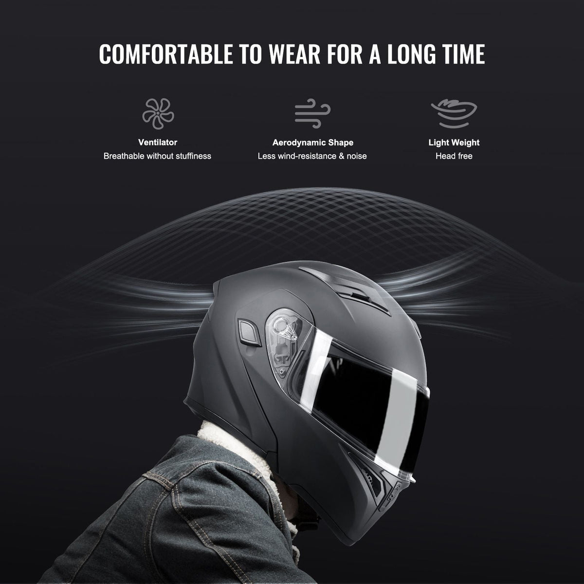 Motorcycle Helmet, Unmasked, Smart Street ABS & High Density Helmet with Bluetooth Slot & Interchangeable Lens, DOT Approved Comfortable Motocross Helmet, Fit for Youth & Adults