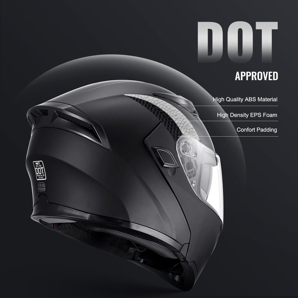 Motorcycle Helmet, Unmasked, Smart Street ABS & High Density Helmet with Bluetooth Slot & Interchangeable Lens, DOT Approved Comfortable Motocross Helmet, Fit for Youth & Adults