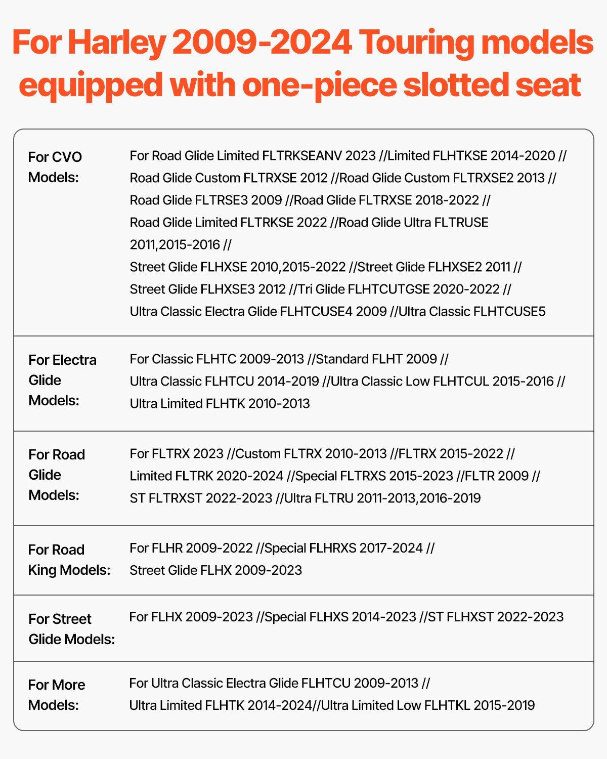 Motorcycle Rider Backrest Sissy Bar for Harley-Davidson Touring Models 2009-2024