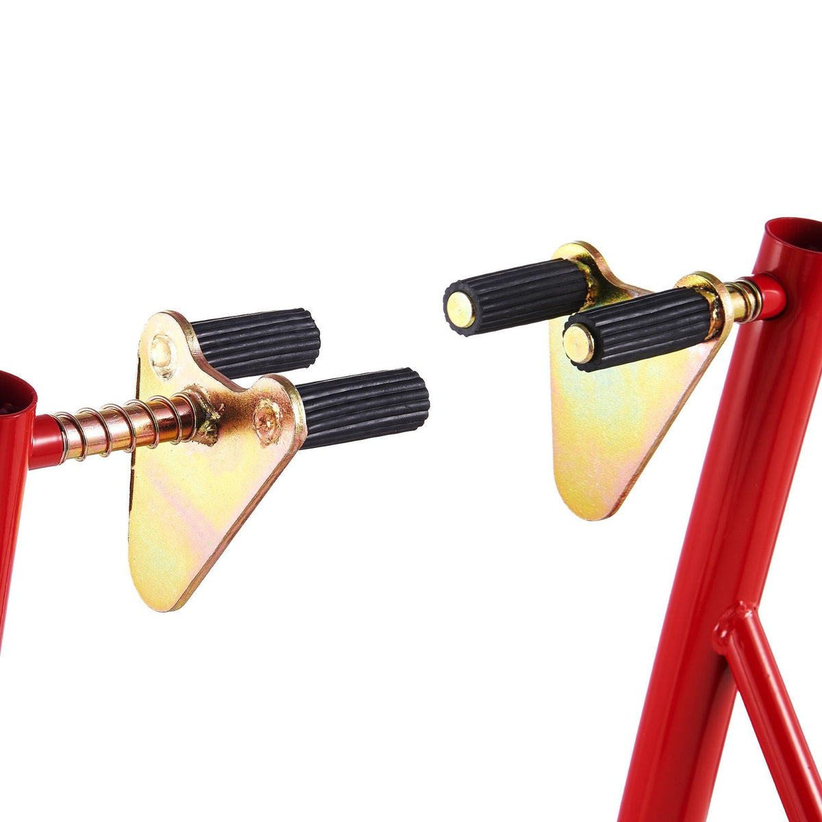 Motorcycle Stand Lift, 850lbs Capacity Front Rear Combo Stand Lift, Front Wheel Dual-Fork Stand, Rear U+L Fork Swingarm Spool Stand, for Most Yamaha Honda Kawasaki Suzuki Motorcycles, Red