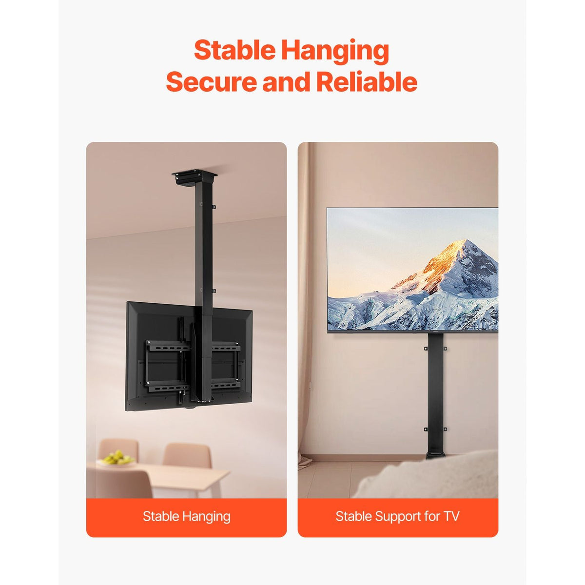 Motorized Ceiling TV Mount, TV Wall Mount for 32 to 55 Inch TV, Electric Adjustable Ceiling TV Mount, Motorized Flip Down TV Mount Bracket with Max VESA 24 x 16 in, Fits TVs Up to 120 lbs
