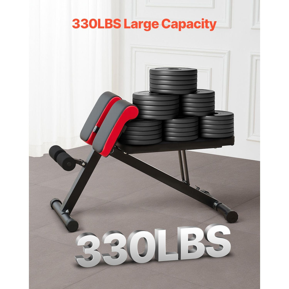 Multi-Functional Weight Bench for Full Body Workout, Roman Chair Hyperextension Bench, 330 lbs Adjustable & Foldable Equipment for Back Arm Core Ab Workout, Sit Up Exercise Machine for Home Gym