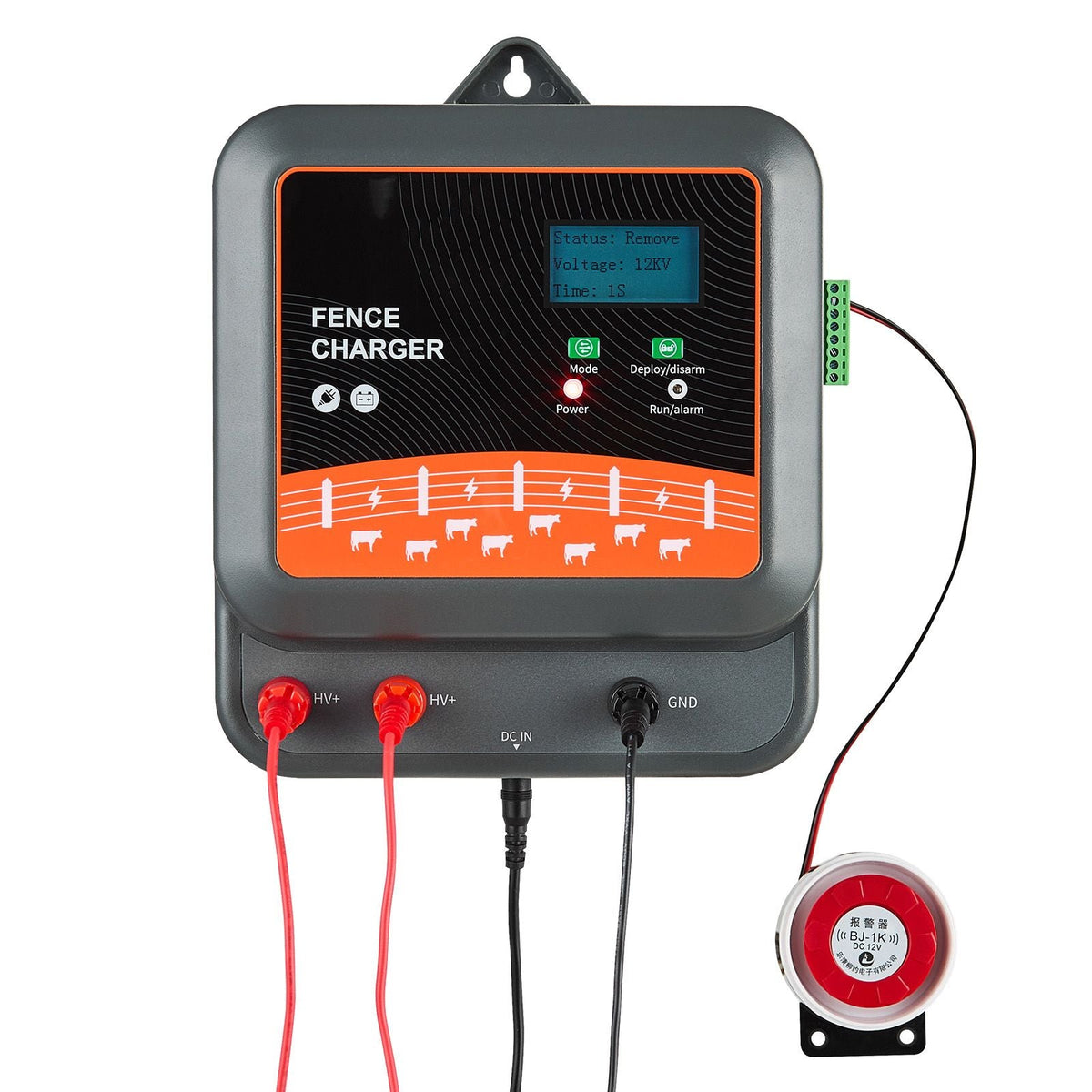 Multi-Powered Electric Fence Charger, 2J/3J/5J, Electric Fence Energizer with Real-Time LED Display, 6.2 Miles Range, AC DC Powerful Fences Charger, Keep Out Wild Animals, for Livestock Poultry