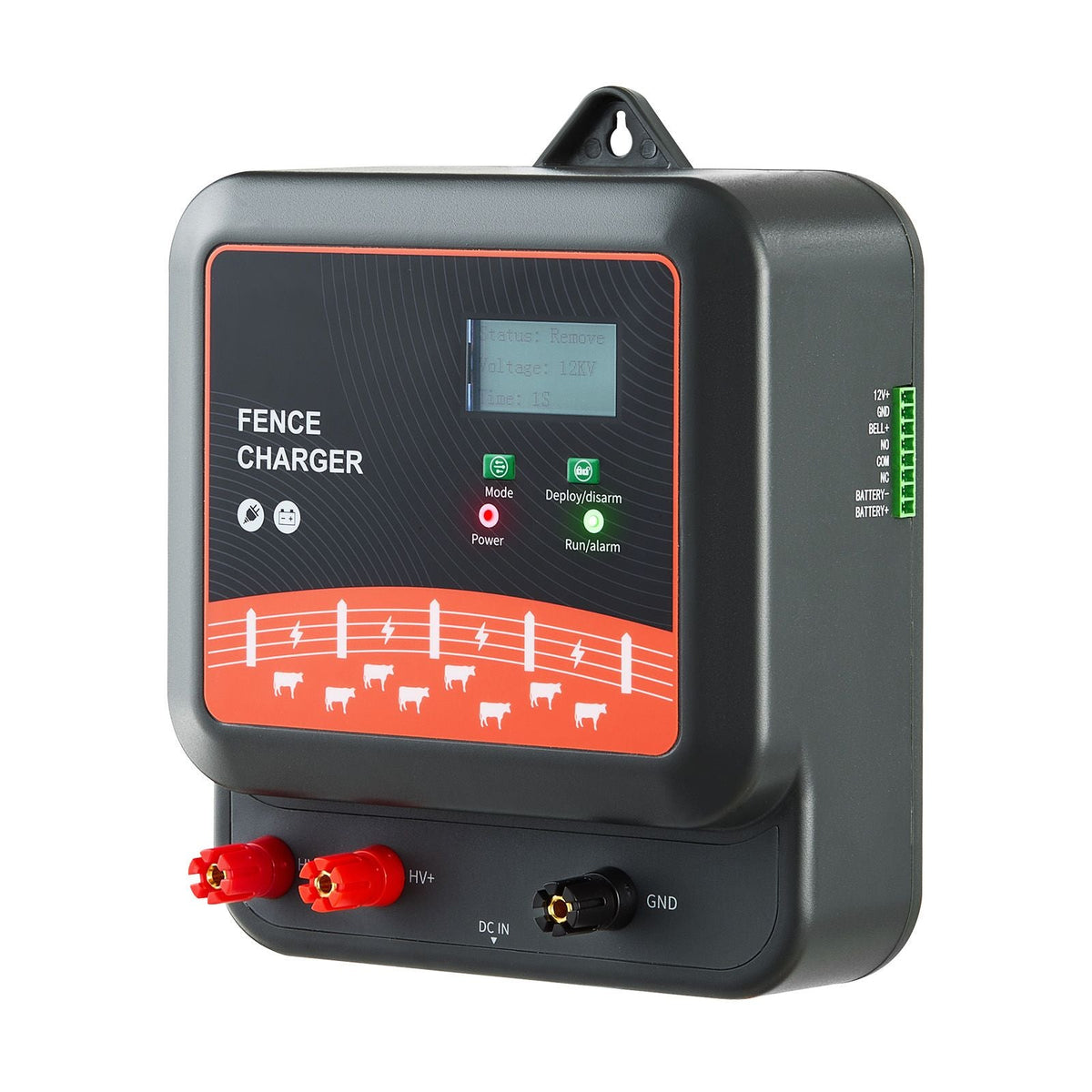 Multi-Powered Electric Fence Charger, 2J/3J/5J, Electric Fence Energizer with Real-Time LED Display, 6.2 Miles Range, AC DC Powerful Fences Charger, Keep Out Wild Animals, for Livestock Poultry