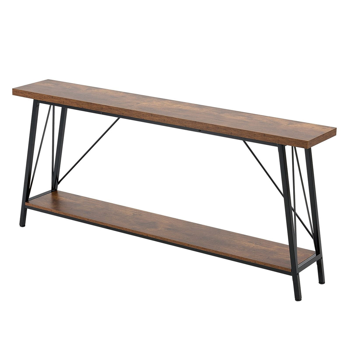 Narrow Console Sofa Table, 70.9 inches Behind Couch Table, 2-Tier Long Entryway Table and Skinny Hallway Table, Narrow Sofa Table with Metal Frame, for Entryway, Hallway, Living Room & Bedroom