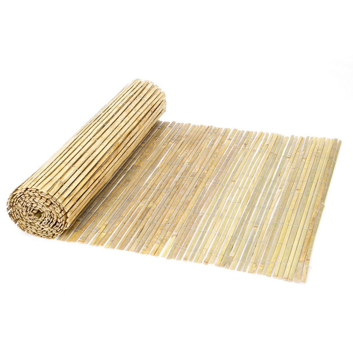 Natural Bamboo Privacy Fence Screen, Eco-Friendly Privacy Bamboo Slat Fence, 6 ft H x 16 ft L Decorative Bamboo Screen Panel, for Garden, Backyard, Balcony, Patio, Pool Side