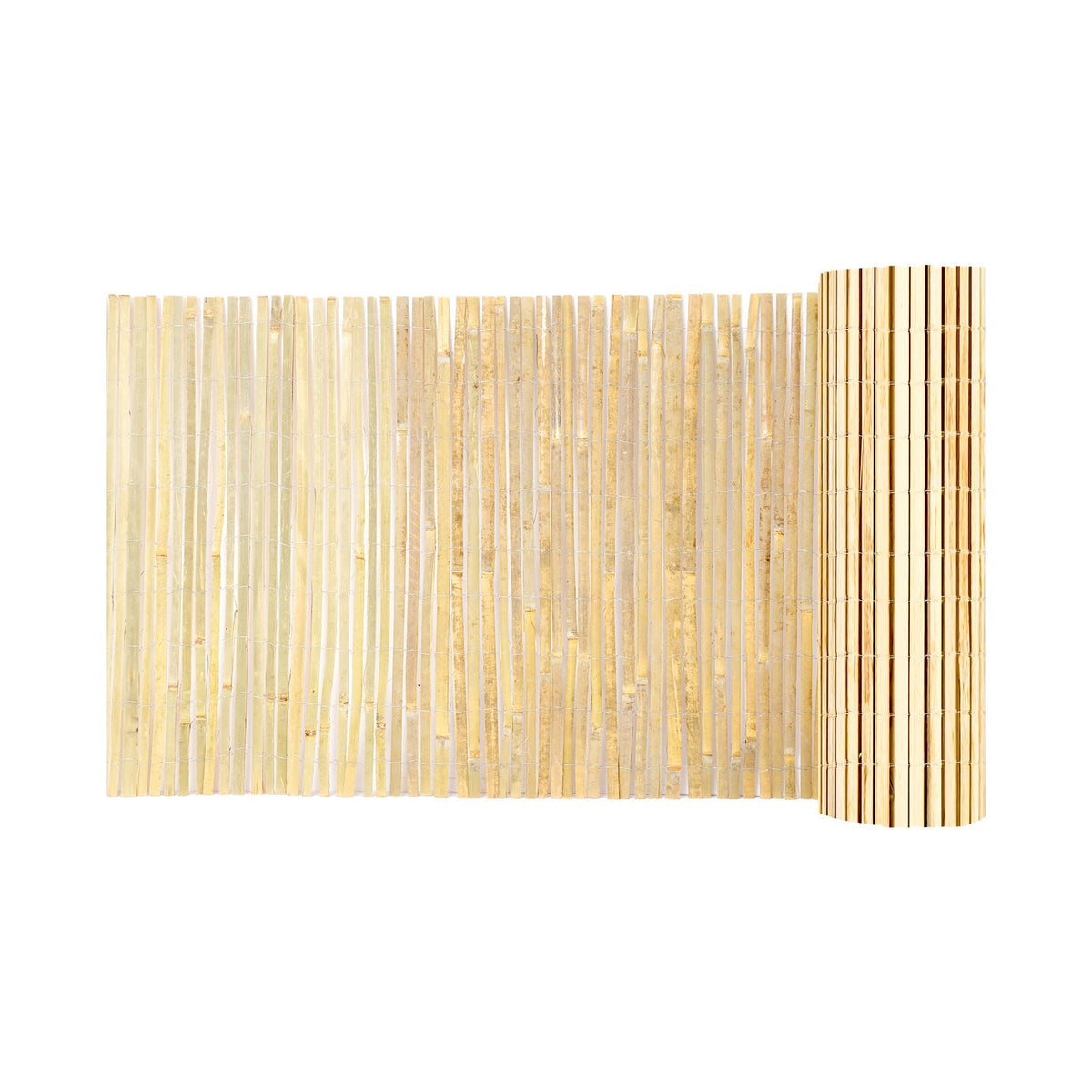 Natural Bamboo Slat Screening, Eco-Friendly Privacy Bamboo Slat Fence, 3 ft H x 19.6 ft L Decorative Bamboo Screen Panel, for Garden, Backyard, Balcony, Patio, Pool Side