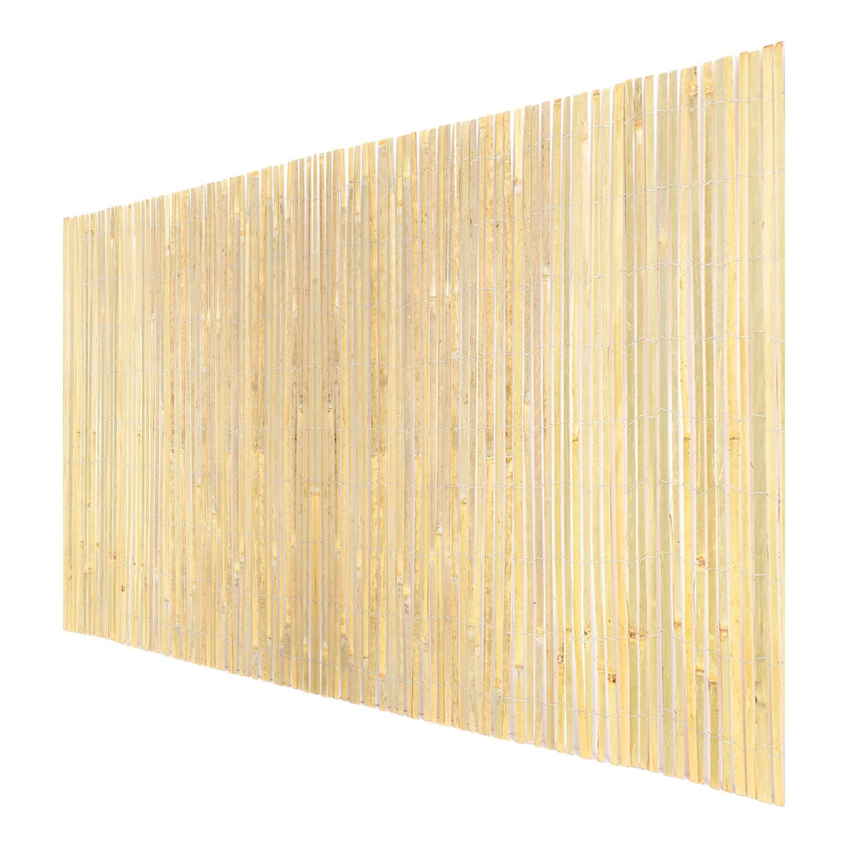 Natural Bamboo Slat Screening, Eco-Friendly Privacy Bamboo Slat Fence, 3 ft H x 19.6 ft L Decorative Bamboo Screen Panel, for Garden, Backyard, Balcony, Patio, Pool Side