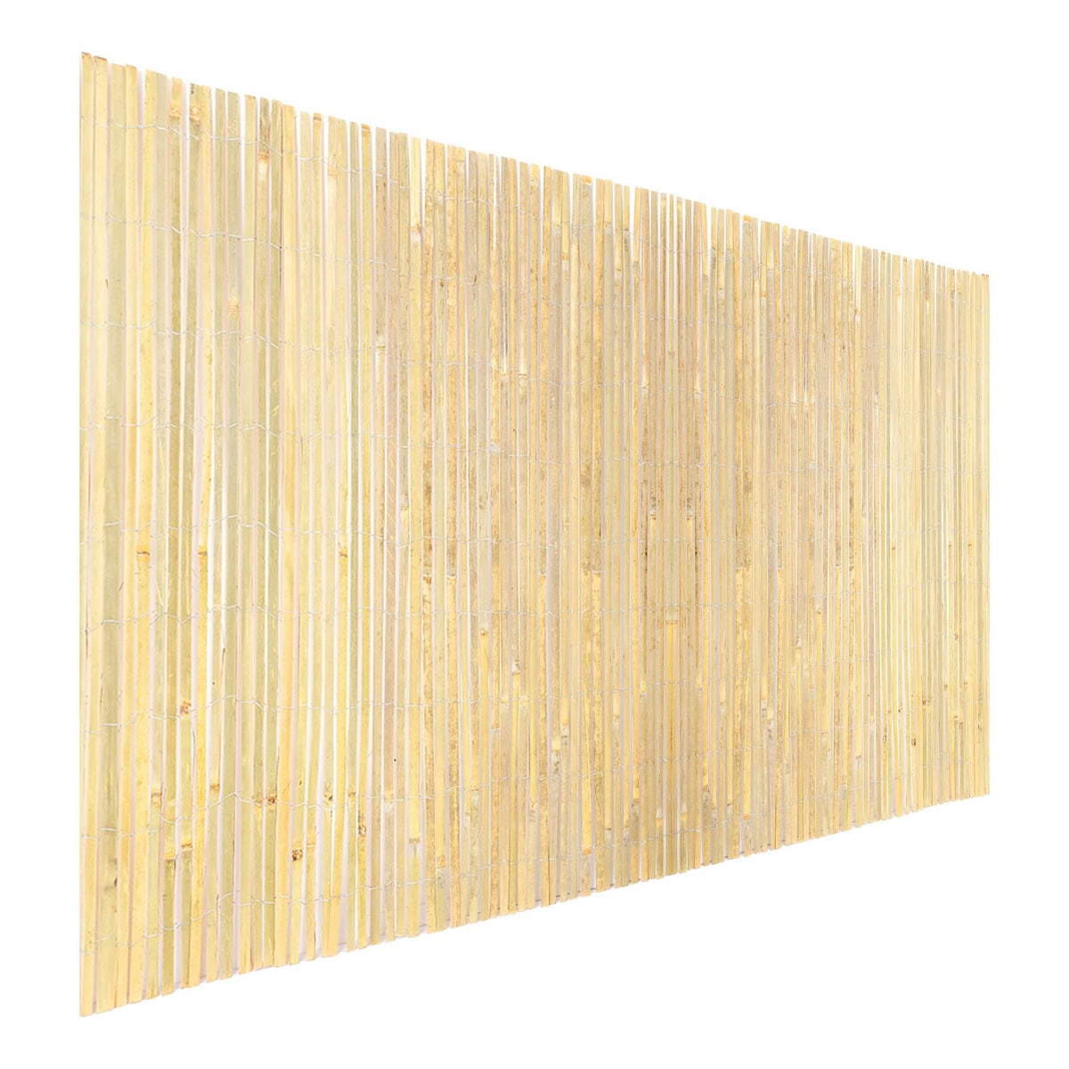 Natural Bamboo Slat Screening, Eco-Friendly Privacy Bamboo Slat Fence, 3 ft H x 19.6 ft L Decorative Bamboo Screen Panel, for Garden, Backyard, Balcony, Patio, Pool Side