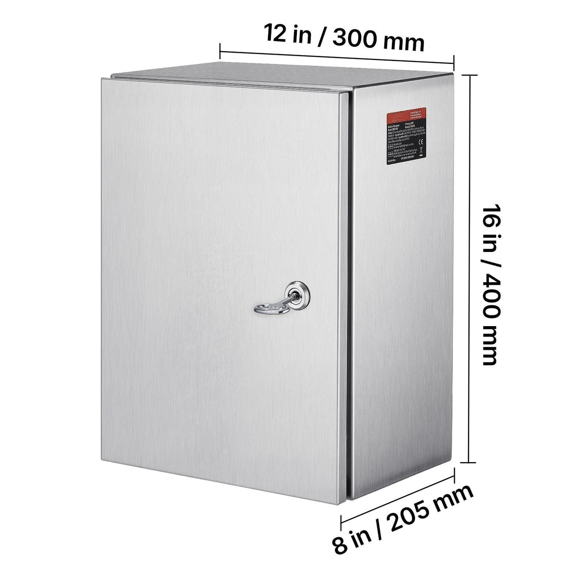 NEMA Stainless Steel Enclosure, 16 x 12 x 8\'\' NEMA 4X Steel Electrical Box, IP66 Waterproof & Dustproof, Outdoor/Indoor Electrical Junction Box, with Mounting Plate